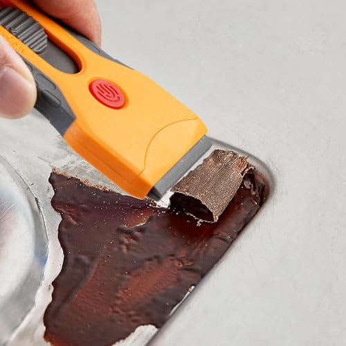 Razor Blade Scraper Tool for Cleaning with 15 Pcs Extra Blades, Multi-Surface Non-Scratch Scraping for Glass Top Stove, Cooktop, Oven & Car Windows, Lifts Burnt Food, Sticky Residue & Labels