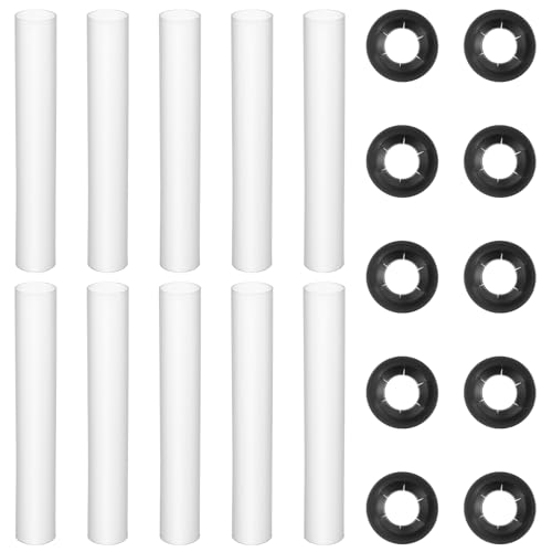 10 Sets Garage Door Hinge Quiet Roller Sleeves, Roller Door Rollers Shaft Nuts Sleeves Garage Doors Quiet Hinge Sleeve Shaft Gaskets 11mm Id 80mm Length Rollers Shafts Nuts Bearing Gaskets for Cars RV
