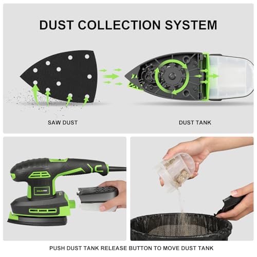 GALAX PRO 2-in-1 Cordled Sheet/Detail Sander 250W, 12 Pcs Sandpapers - style: Corded 2-in-1 Sheet Sanders/Detail Sanders