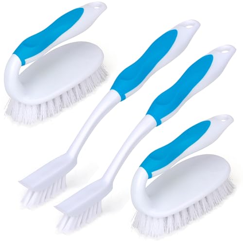 Scrub Brush Set, 4 Pack Deep Cleaning Brush Kit, Blue - color: Blue