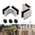 Railing Glass Clamps, 304 SS, Fits 5/16"- 3/8"-1/2" Glass Thickness, 2 Pack - color: Silver, 90 Degree-2pcs