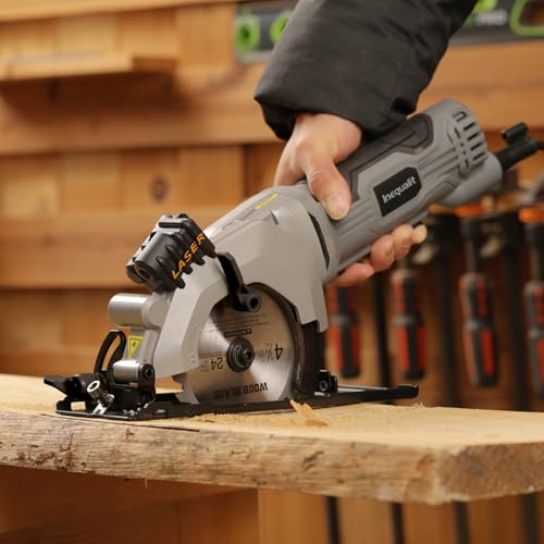 4A Mini Circular Saw Corded Compact Saw with Laser Guide - style: Corded 4A