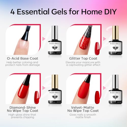 modelones Cat Eye Gel Nail Polish Set Glitter Sparkle 32PCS 28Colors - color: A0-Galaxy Haze