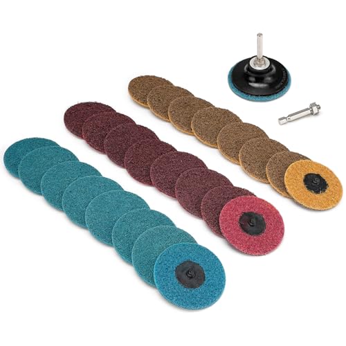 SI FANG 25 Pack 3 inch Sanding Discs Set for Die Grinder, Fits Roloc Pad - size: 3inch Set