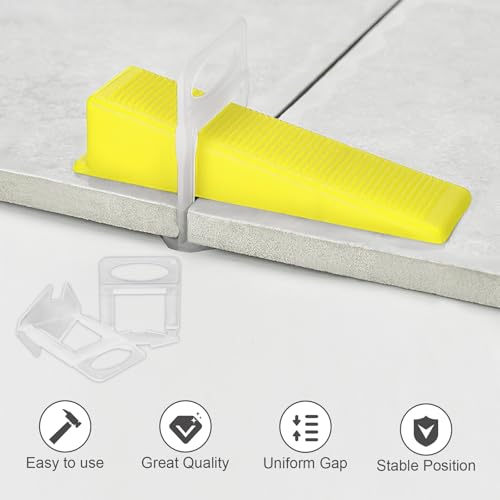 Storystore 4650pcs Tile Leveling System Clips 1/8 Inch Tile Spacers - size: 1/8 Inch 4650 Spacers