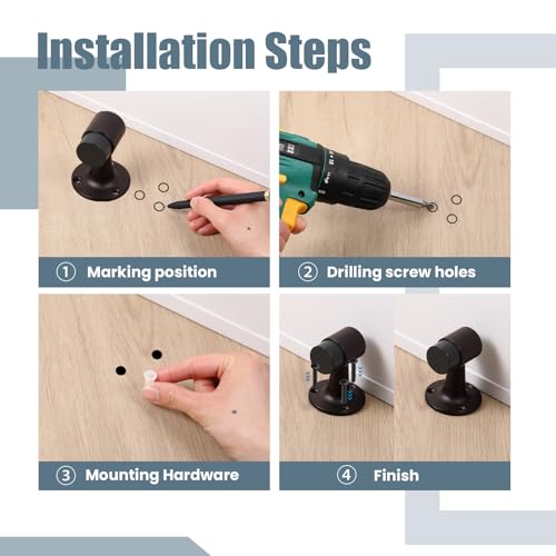 Yaocom 2 Pack Heavy Duty Floor Mounted Door Stop 3 in Aluminum Commercial Grade Door Stopper with Rubber Bumper & Stainless Steel Screws (Oil Rubbed Bronze) - color: Oil Rubbed Bronze