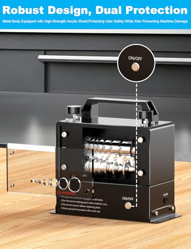 Automatic Wire Stripping Machine, Electric Wire Stripper for 0.06''-0.98'' Scrap Copper Wire, 7-Blade & 7-Channel Cable Peeler with Dual V-Groove Rollers, High-Strength Steel Blades for Recycling