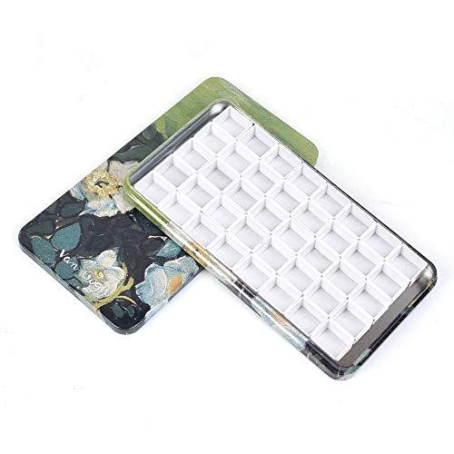 qianshan 40Pcs Empty Half Pans Watercolor Tin Palette with Magnetic Stripe - color: Wild Rose