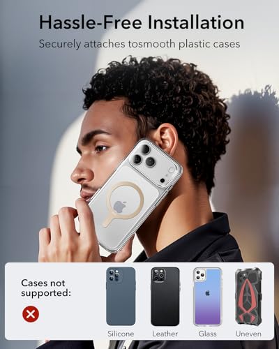ESR for MagSafe Sticker, MagSafe Ring for iPhone 17, Samsung Galaxy - color: Titanium