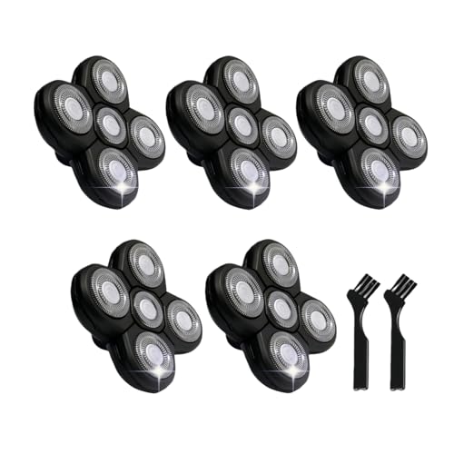 5 pcs Blades Refills Compatible with Freebird Head Shaver, 5 Blades Shaver Replacement Heads for Bald Men Freedom Grooming + 2 Cleaning Brush (5pcs) - size: 5pcs