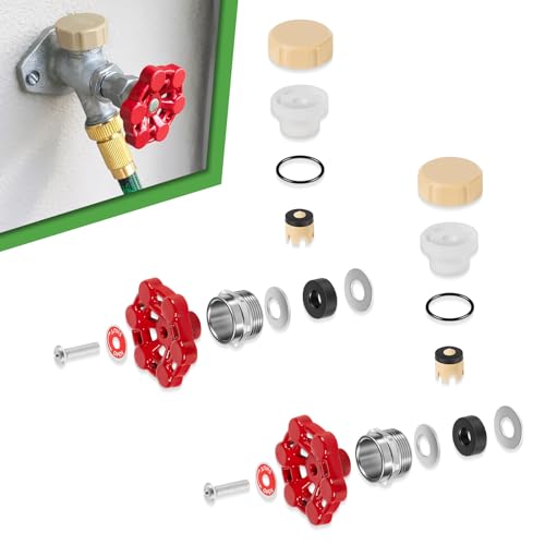 ASSE 1019-A Repair Kit for Anti-Siphon Frost-Free Sillcock Valves, Universal Outdoor Faucet Repair Kit Including VACVBKX1B Vacuum Breaker Kit and Metal Handle (2 Pack)