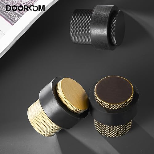 1-1/2 Inch Length, 1-3/5 Height, Cylindrical Floor Mount Door Stopper Holder - Heavy Duty, Brass, Bronze Finish, Keeps Door Open, 1 Pack - color: Bronze