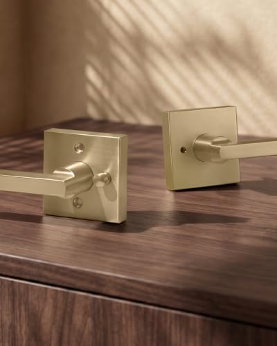 Goldenwarm Champagne Bronze Door Handles Interior Privacy, Vintage 6 Pack - color: Champagne Bronze