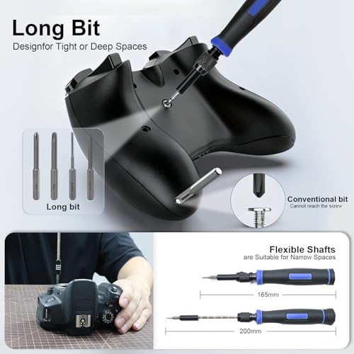 152 in 1 Precision Screwdriver Set with Case, Small Magnetic Screwdriver Electronic Toolkit for Computer, Laptop, Game Controller, Glasses, Phone Repair Tool Kit - color: Blue
