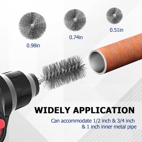 1/2" 3/4" 1" Copper Pipe Cleaner Drill Attachment, Replaceable Blades