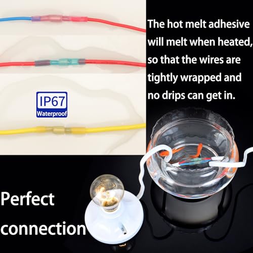 Feggizuli 130pcs Heat Shrink Bullet Wire Connectors Kit, Waterproof Bullet Terminals Connectors Female & Male Wire Crimp Terminals, Marine Grade Bullet Terminals