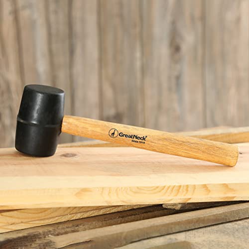 GreatNeck 8 Oz. Rubber Mallet with Hardwood Handle Won't Mar or Scratch - size: 8 oz