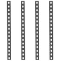 GBGS 4 Pack 16" Black Mending Plate,Slotted Flat Bar Brackets,1/8" Thick