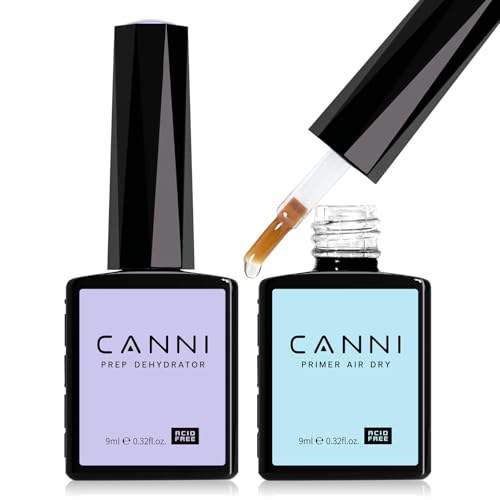 CANNI 2Pcs Nail Dehydrator and Primer Set, Air Dry Primer & Pre-dehydrator - color: Prep & Primer