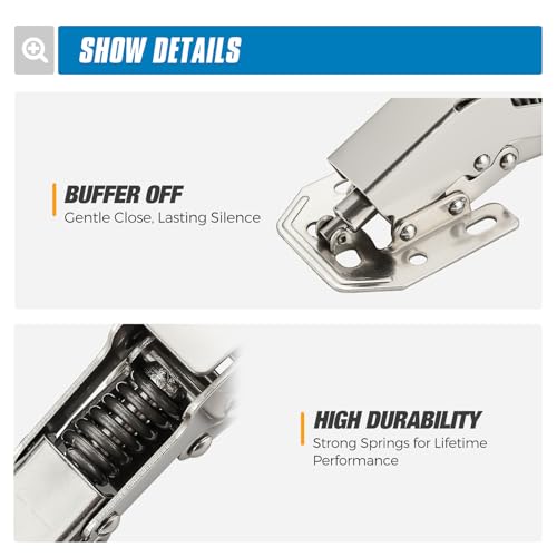 Ravinte Hidden Cabinet Hinges, Concealed Cabinet Hinges Soft Close, 2 Pack