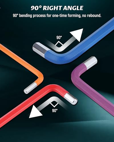 Lichamp 18-Piece Long Allen Wrench Set, Metric & SAE, Ball End Hex Keys