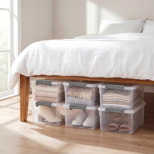 Citylife 17QT Plastic Storage Bins with Lids,5Packs Large Containers - color: Clear White, size: 17 QT(5 Pack)