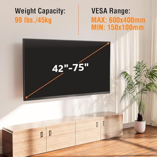 32" Long Arm TV Wall Mount for 32-75 Inch TV, Corner TV Bracket Single Stud - size: TV 42-75". Arm 32"