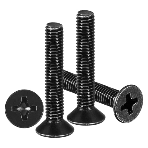 METALLIXITY M3-0.5x16mm Phillips Flat Head Bolts 304 Black 50Pcs - color: Black, size: M3-0.5x16mm