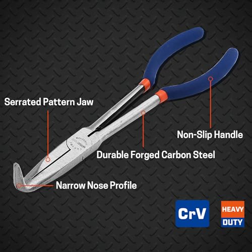 11'' Extra Long Needle Nose Pliers for Narrow and Limited Spaces - style: 11'' 90 Degree Angle