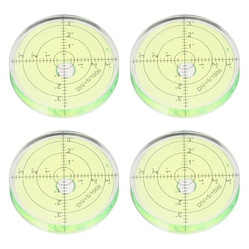 PATIKIL 4pcs Round Bubble Level 66x10mm Mini Circular Bullseye Spirit Levels Measuring Layout Tools for Leveling Camera Tripod Telescope Workshop Turntable Pictures Frame, Green