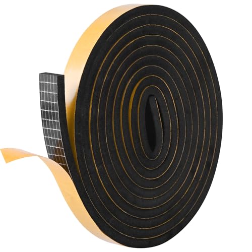Kikerike Self Adhesive Foam Tape Weatherstrip 1/2In x 1/4In x 8.5Ft High Density Foam Insulation Strips Seal Weather Stripping with Strong Adhesive for Door and Window Sound Isolation Soundproofing - size: 1/2in x 1/4in x 8.5Ft