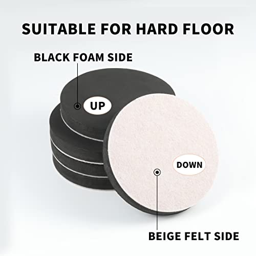 Yelanon Felt Furniture Sliders 8 Pcs 4.75" Round for Hardwood & Tile - size: 8pcs 4.75"