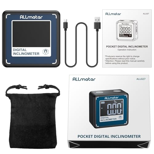 Mini Digital Angle Finder,0.05° Magnetic Inclinometer,USB-C Rechargeable