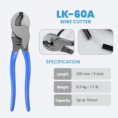 Battery Cable Wire Crimper Tool Kit for AWG 10-1/0 Lugs&Terminals