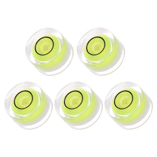 5pcs Small Circular Bubble Spirit Levels - [10mm Diameter 6mm Thickness] Mini Round RV Level Leveling Tools for Travel Trailer Turntable Camera, Lime - color: Lime, size: 10mm x 6mm