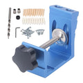 Pocket Hole Jig System, Durable Aluminum Alloy Drill Guide for Furniture Repair Woodworking Portable Pocket Joinery Kit with Drill Bit Stop Collar Screws Wooden and Plastic Plugs