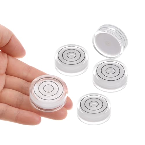 5pcs Small Circular Bubble Spirit Levels - [12mm Diameter 6mm Thickness] Mini Round RV Level Leveling Tools for Travel Trailer Turntable Camera, White - color: White, size: 12mm x 6mm