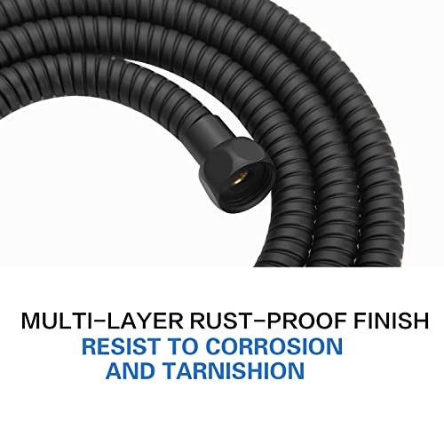 RUMOSE 69 inches Extra Long Shower Hose, Black - color: Black, size: 69"