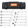 SORAKO Ratcheting Combination Wrench Cr-V Steel (12-Pcs) - style: Portable