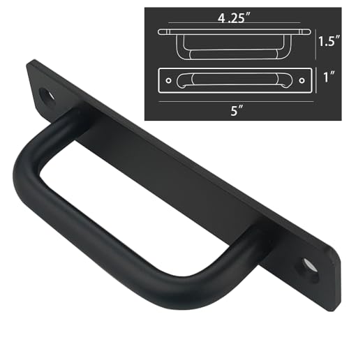 2 Pack 4 1/4 Inch 108 mm Matte Black Cabinet Handles Aluminum Cabinet Pulls Drawer Pulls - color: RoundBlack, size: 4 1/4 Inch