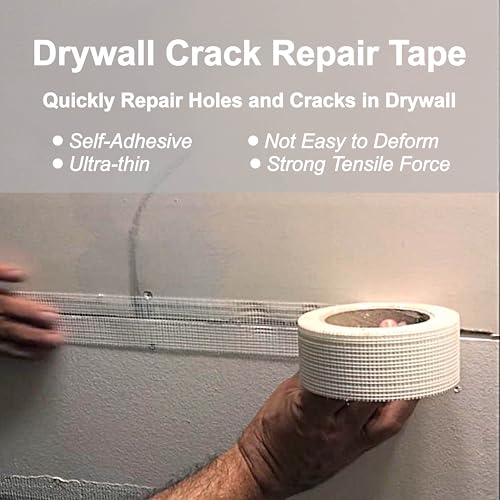 2 Packs Drywall Joint Repair Kit Self Adhesive Fiberglass Drywall Repair Patch Wall Holes Repair Kit Self Adhesive Fiberglass Wall Crack Repair Patch(2 Rolls of 2 Inch x 66 Feet) - size: 2 Packs-2 in x 66 Ft