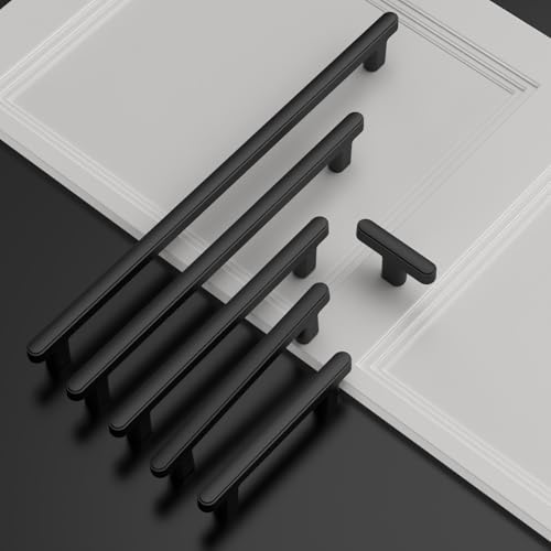 Asidrama 10 Pack 3.75 Inch(96mm) Matte Black Kitchen Cabinet Handles, Cabinet Pulls Kitchen Cabinet Hardware for Cupboard Drawer Pulls - color: Matte Black, size: 3.75" Hole Center, style: 10 Pack