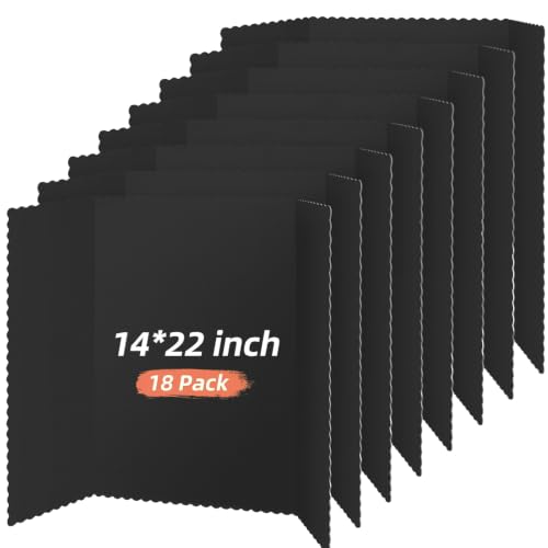 Ctosree 18 Pcs 14 x 22 Inch Tri Fold Poster Board Bulk for Display, Black - color: Black, size: 14 x 22 inch