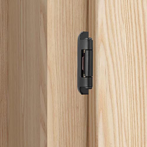 Matte Black Kitchen Cabinet Hinges, 1/2” Overlay, 4 Pack - color: Matte Black