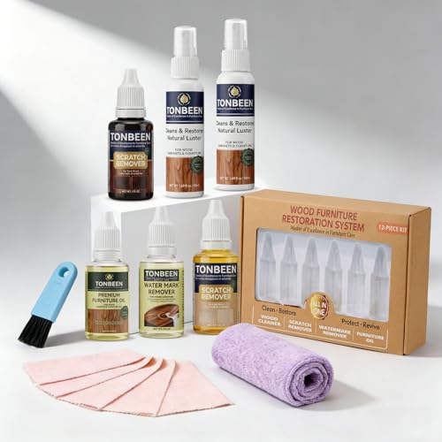 Premium Wood Furniture Care Set (12-Piece) - Includes Wood Cleaner & Water Mark Remover, Dark/Light Scratch Repair Kit & Furniture Care Oil | Friendly for Cabinets, Tables & All Wood Finished Surfaces - size: 14 PACK