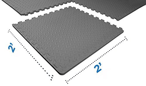 BalanceFrom Puzzle Exercise Mat 3/4-In Thick, EVA Interlocking Foam Tiles - color: Grey, style: 3/4" Thick, 24 Square Feet