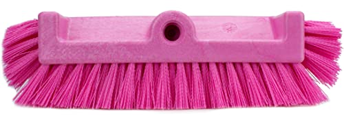 SPARTA 40422EC26 Floor Scrub Brush Head, Multi-Level, Dual Surface Plastic Block with Side Bristles, Crimped Polyester, Threaded Handle Hole, Ideal for Wide and Tight Spaces, BPA Free, 12 Inches, Pink - color: Pink