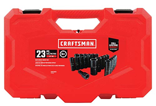 CRAFTSMAN Deep Impact Socket Set, SAE, 1/2-Inch, 23 Pieces (CMMT16970)