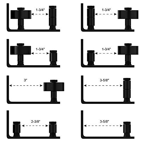 WINSOON Sliding Barn Door Floor Guide Hardware kit 8 in 1, Black, 1Pack - color: Black