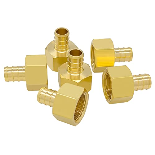Hooshing 6 Pack 1/2" PEX to 1/2" Female NPT Adapter - size: 1/2" Pex x 1/2" NPT Female